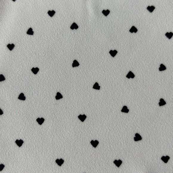 Van Heusen Ruffled 3/4 Sleeve Polka Heart Two-Toned Women Top XL Gray/White - Picture 3 of 8